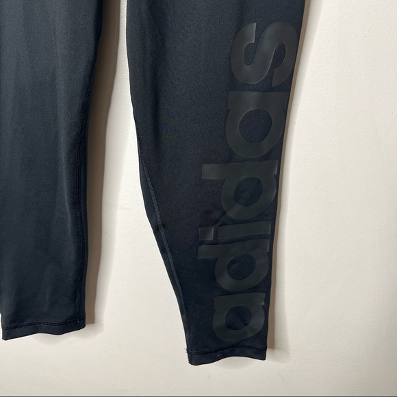 ADIDAS CLIMALITE 3/4 Mid-Rise Spell Out Three Stripes Training Tight - Picture 4 of 10